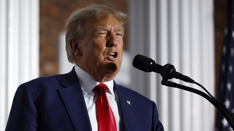 Donald Trump speaking at Trump National Golf Course