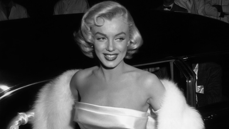 Marilyn in silk gown at movie premiere 
