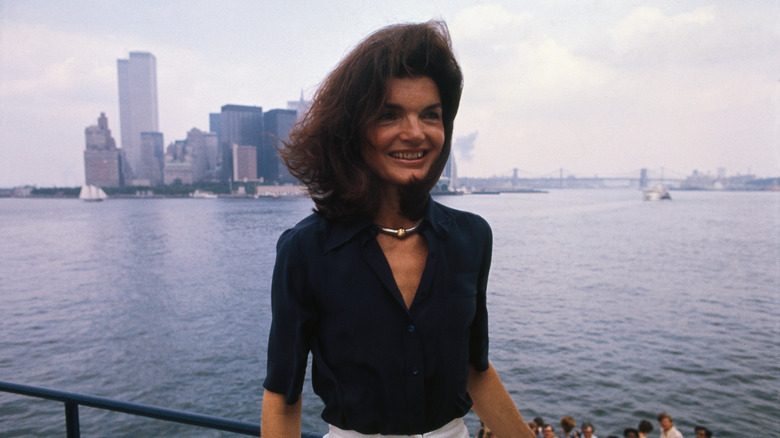 Jackie Kennedy black button-down