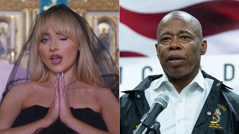 Composite image of Sabrina Carpenter and Eric Adams