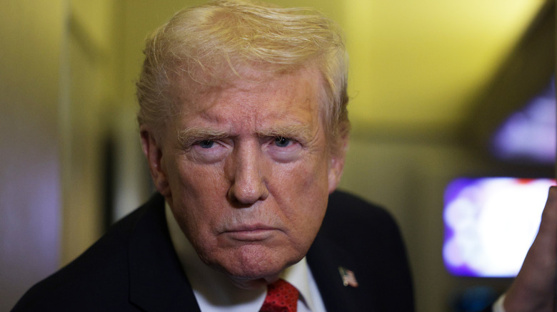 Donald Trump frowning to camera