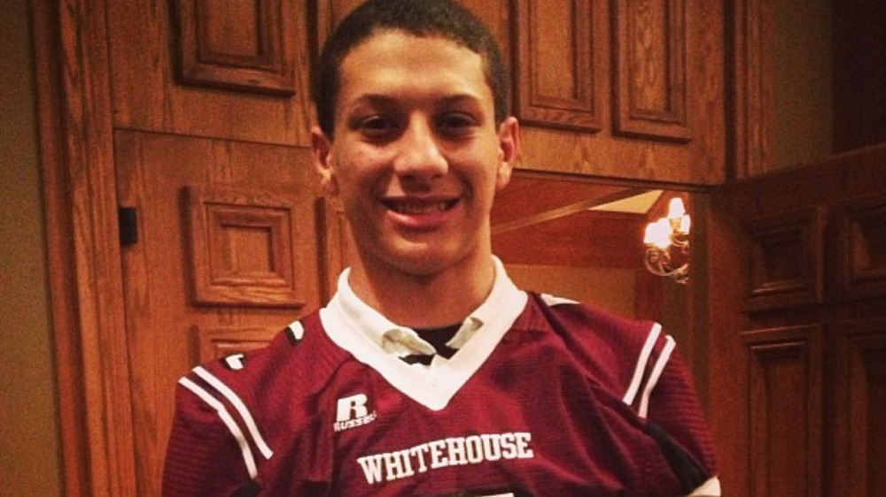 Young Patrick Mahomes with short hair