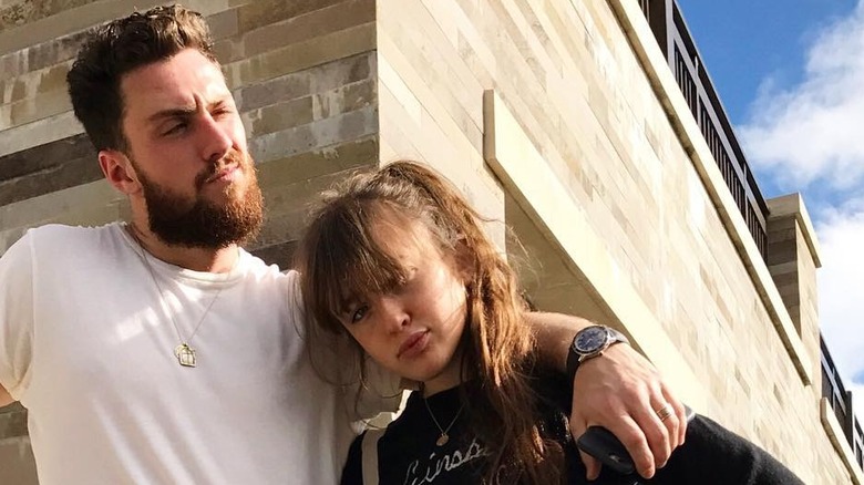 A young Angelica Jopling posing with her stepdad