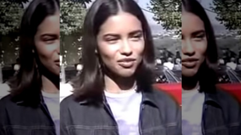 A young Adriana Lima during interview