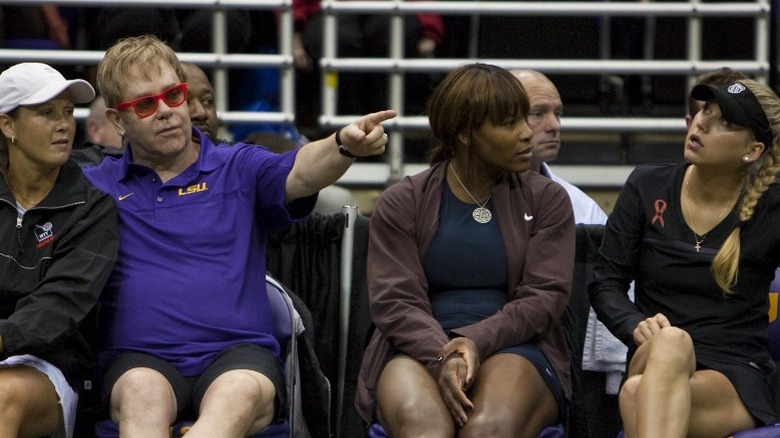 Elton John, Serena Williams, and Anna Kournikova in 2009