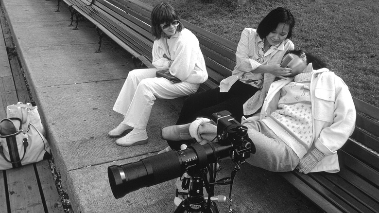 Anna Wintour working as a journalist in 1977
