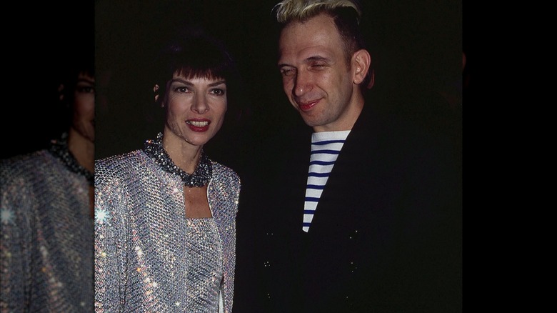 Anna Wintour and Jean-Paul Gaultier smiling at Bergdorfs in the 1980s