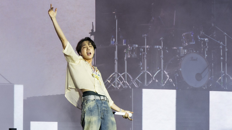 J-Hope performing as the headliner for Lollapalooza Berlin in 2025.
