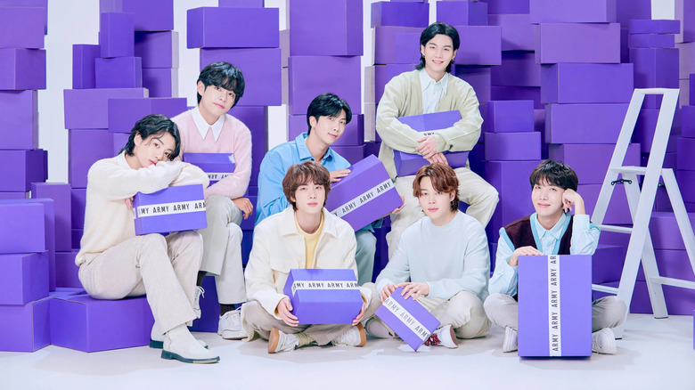 Promotional image of BTS celebrating their 10th anniversary in 2023.