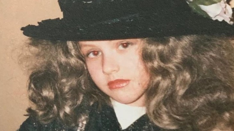 Young Christina Aguilera playing dress up