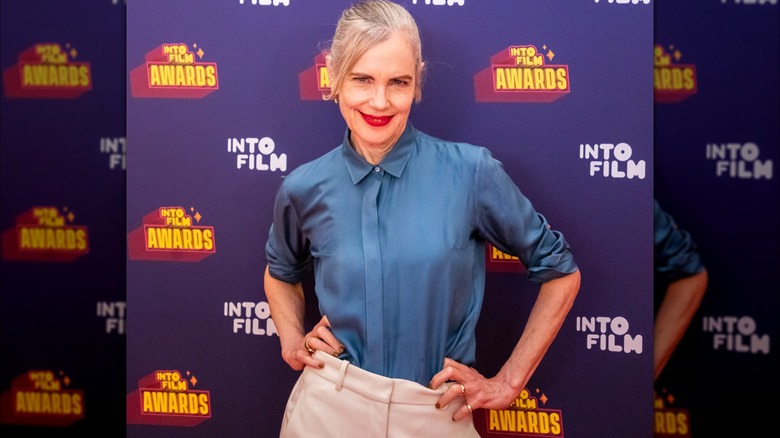 Elizabeth McGovern posing at the Into Film Awards