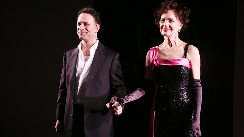 Elizabeth McGovern about to do her curtain call onstage
