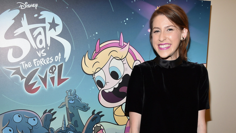Eden Sher smiling at the screening of "Star vs. the Forces of Evil" in 2015