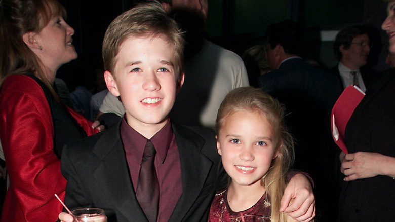 Emily Osment and Haley Joel Osment at an event as kids