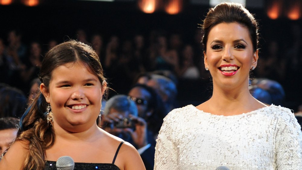 Madison De La Garza, who played Eva Longoria's TV daughter, with Eva Longoria