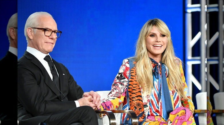 Heidi Klum and Tim Gunn promoting Making the Cut in 2020