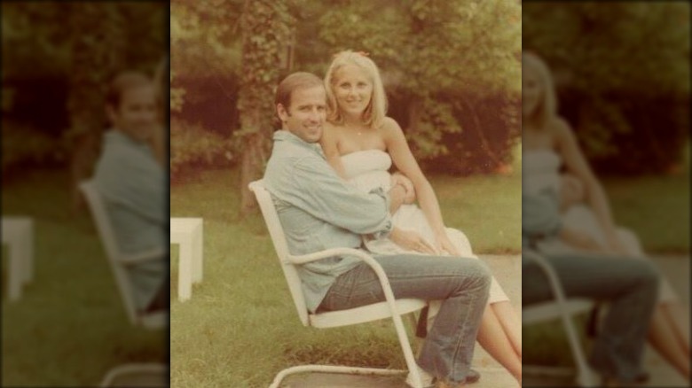 Joe and Jill Biden holding hands