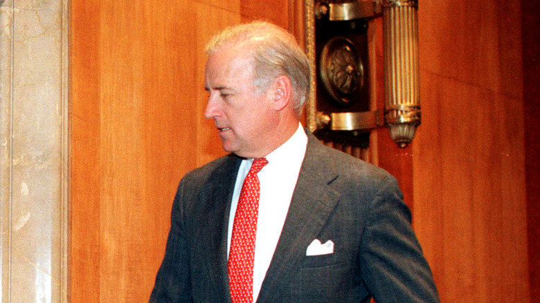 Joe Biden wearing red tie