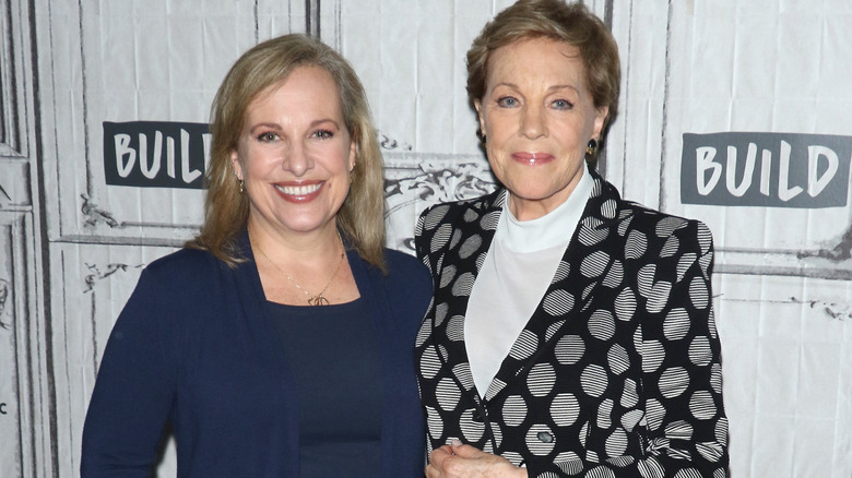 Emma Walton Hamilton and Julie Andrews smiling at Build Studio in 2019