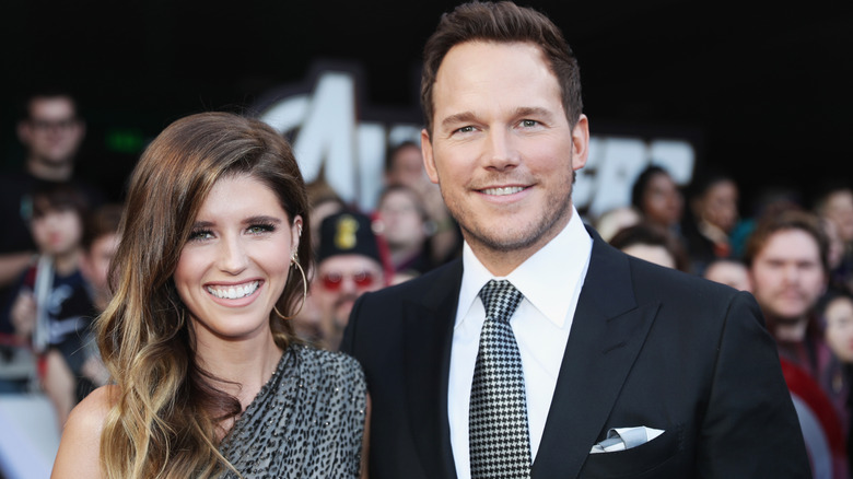 Katherine Schwarzenegger and Chris Pratt smiling