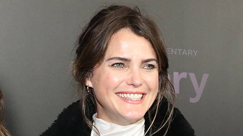 Keri Russell smiling on step-and-repeat in 2020