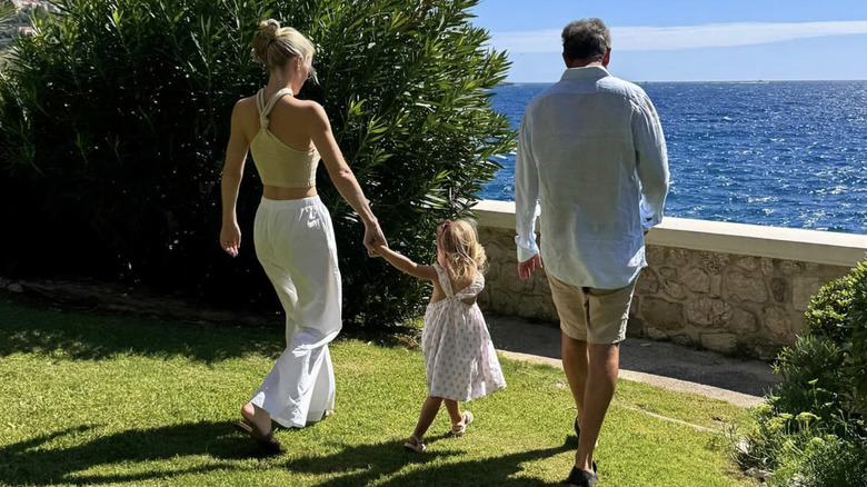 Kitty Spencer and Michael Lewis with Athena in the South of France