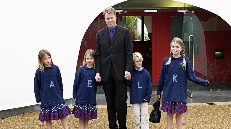 A young Lady Kitty Spencer with her father and siblings