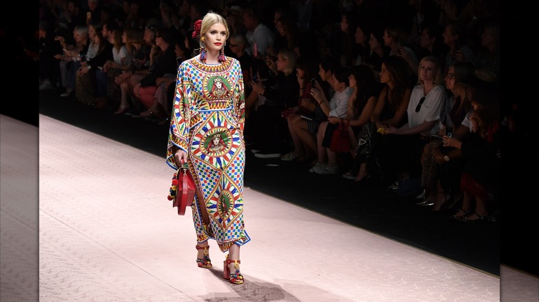 Kitty Spencer walking for Dolce & Gabbana in 2019