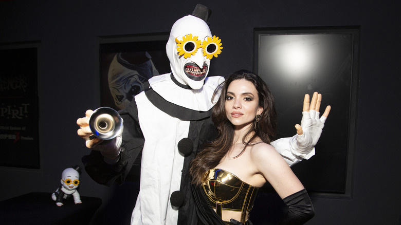 Lauren LaVera with Art the clown