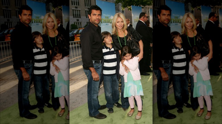 Kelly Ripa and Mark Consuelos with Michael and Lola Consuelos in 2008