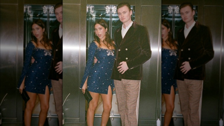 Lola Consuelos with Cassius Kidston in an elevator