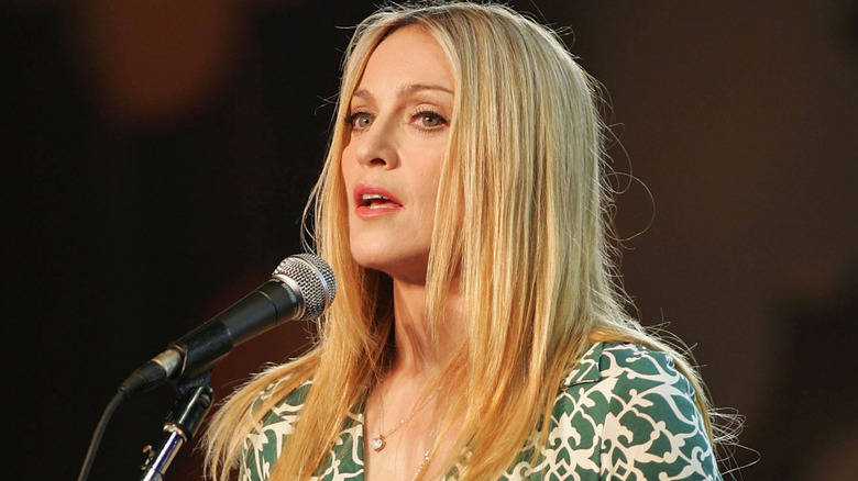 Madonna gives a speech