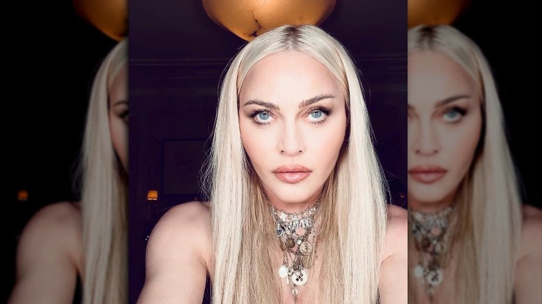 Madonna taking a selfie