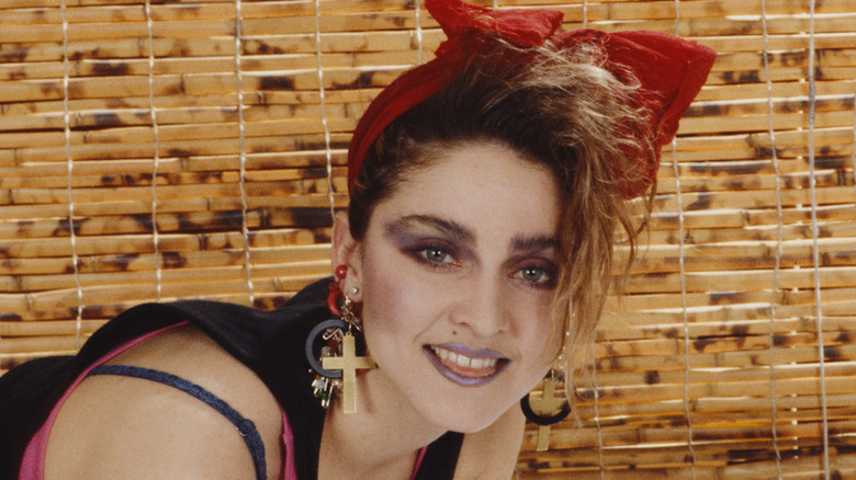 Madonna posing for a photoshoot