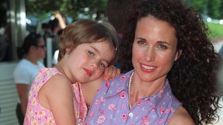 Young Margaret Qualley and her mother Andie MacDowell