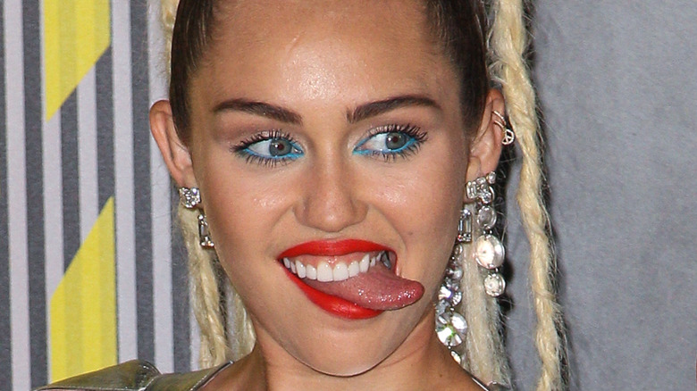 Miley Cyrus sticking her tongue out