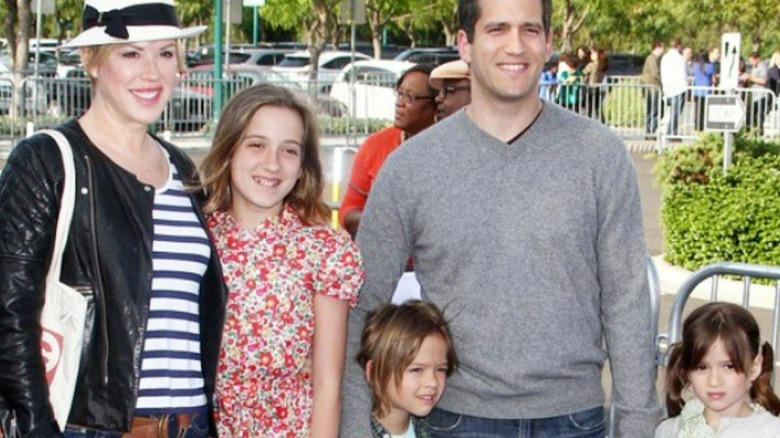 Molly Ringwald, husband, and children in 2015