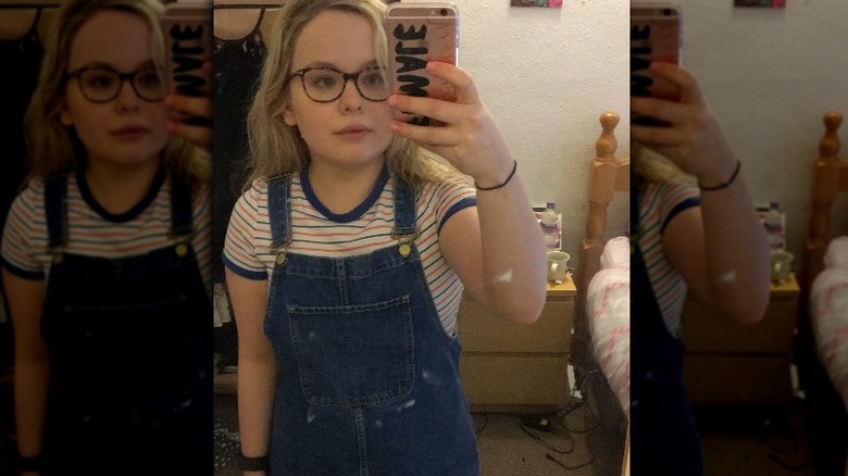 Nicola Coughlan taking a mirror selfie