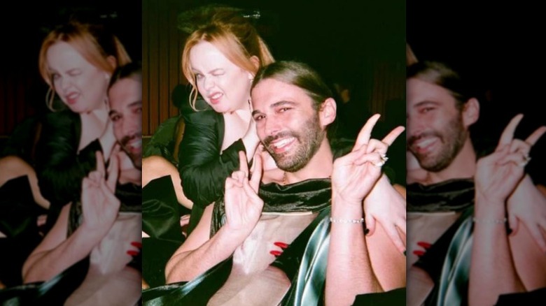 Nicola Coughlan and Jonathan Van Ness posing