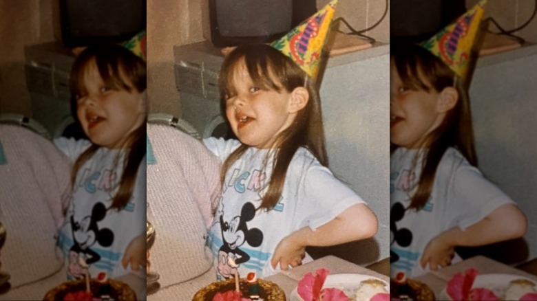 Nicola Coughlan as a child on her birthday