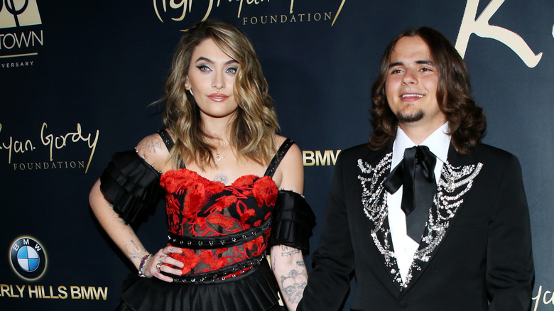 Paris Jackson and Prince Michael Jackson on the red carpet for a charity event