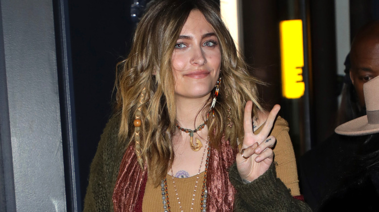 Paris Jackson exiting the Jean Paul Gautier runway show in Paris