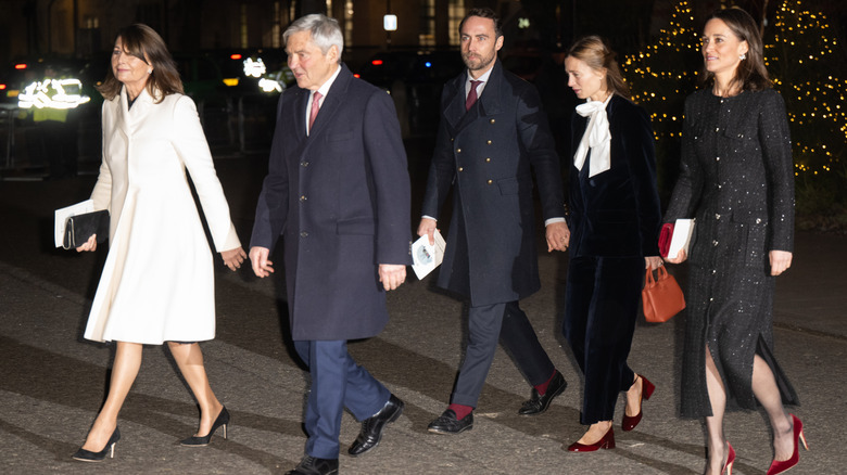 The Middleton family walking outside in 2024