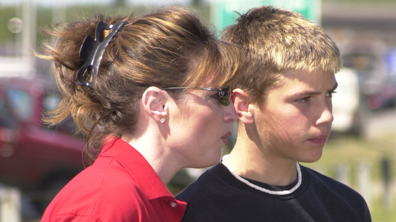 Sarah Palin with her son