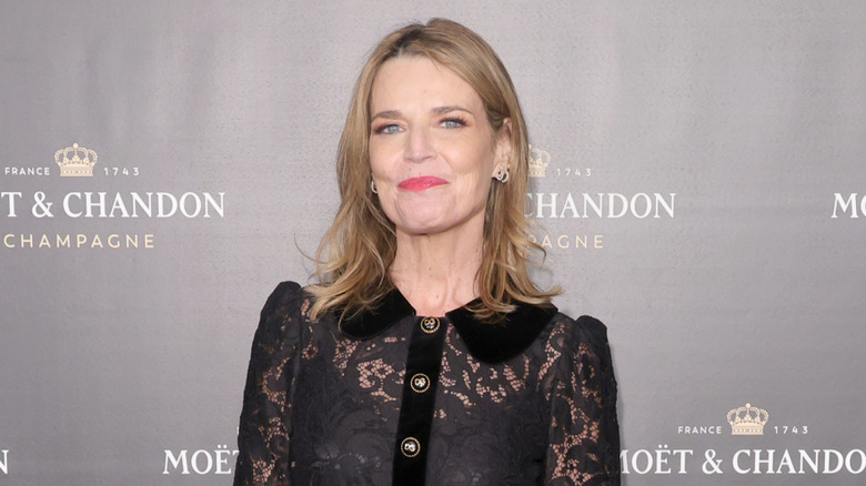 Savannah Guthrie posing on step-and-repeat