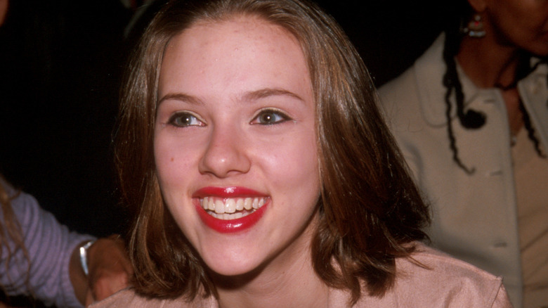 Scarlett Johansson at a fashion show in 2000