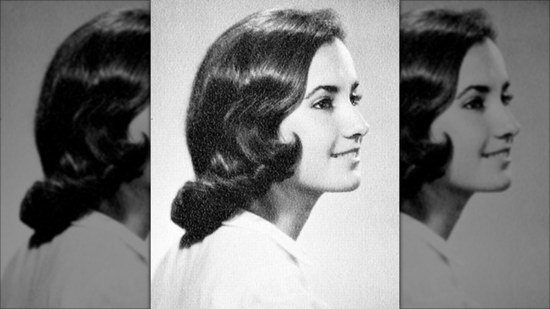 Susan Lucci posing in her high school yearbook portrait