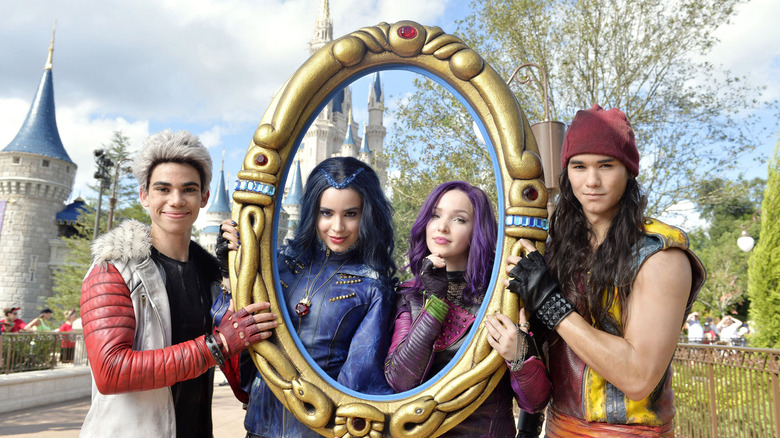 Sofia Carson with Descendants costars