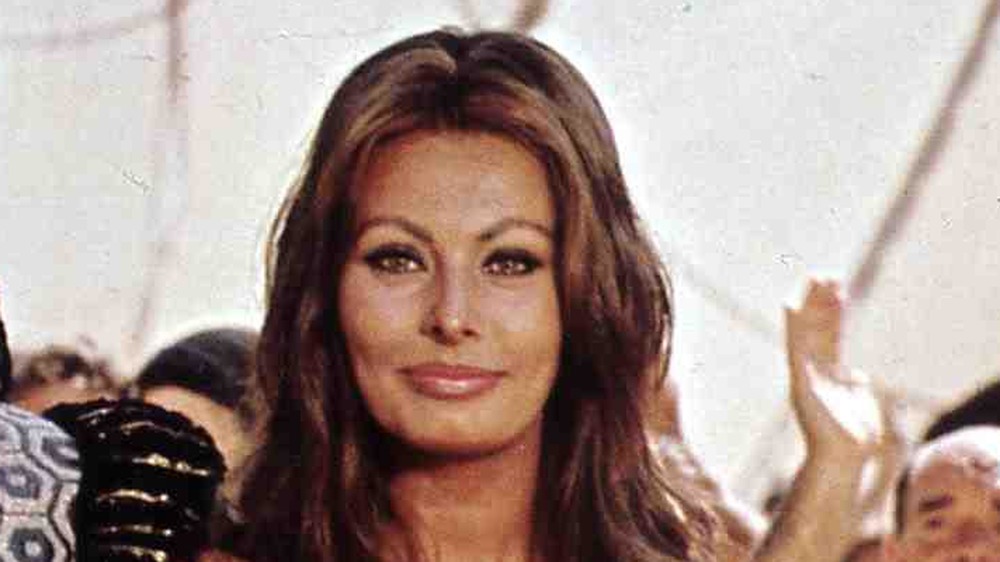 Sophia Loren in an archival movie photo, smiling