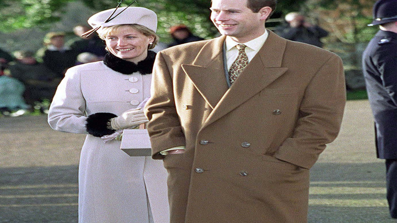 Sophie, Countess of Wessex walking with Prince Edward